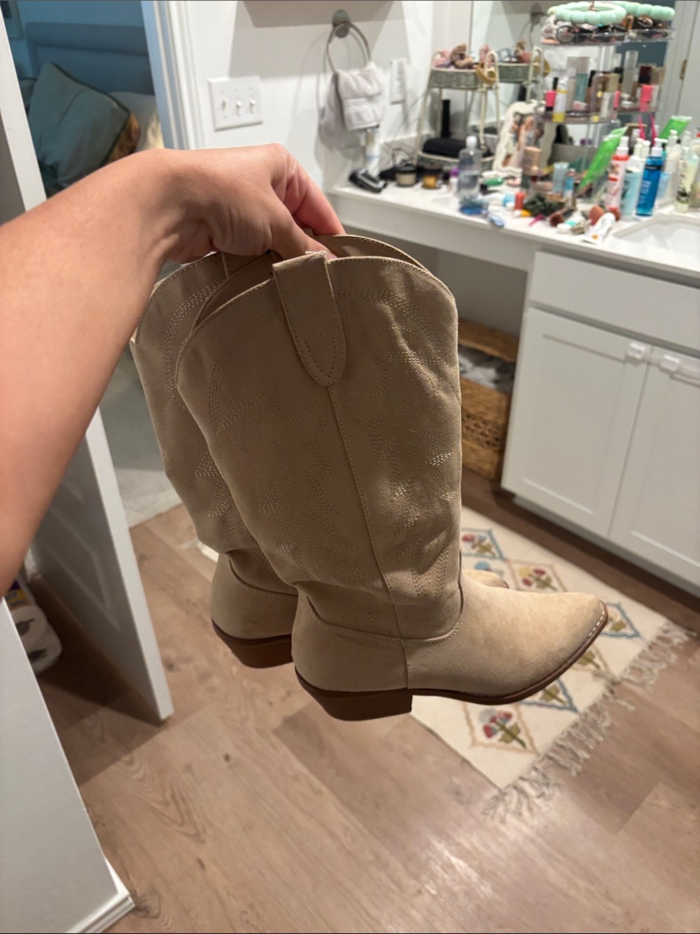 Women’s Tan Western Mid-Calf Boots